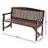 5FT Outdoor Garden Bench Wooden 3 Seat Chair Patio Furniture Charcoal