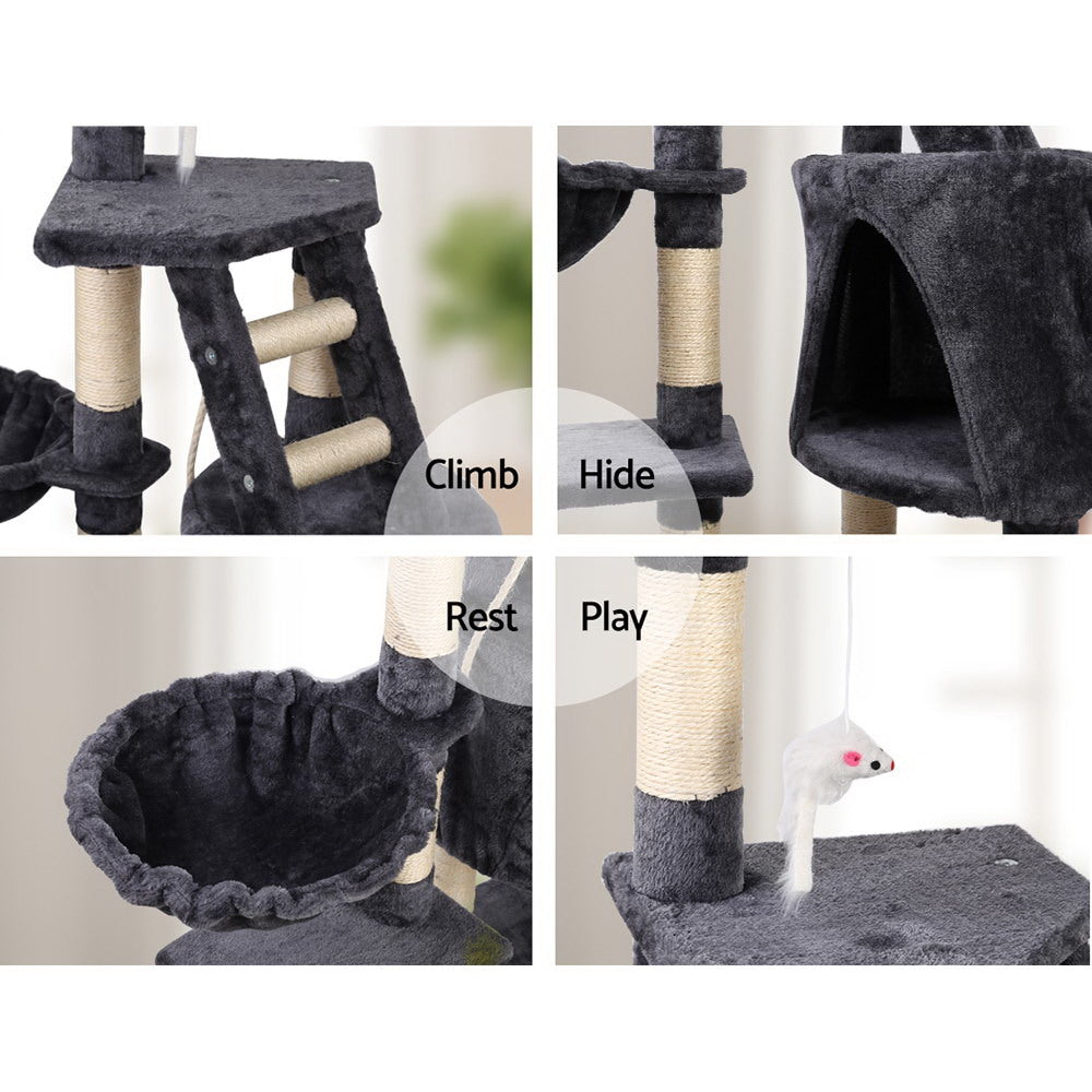 Cat Tree 120cm Tower Scratching Post Scratcher Wood Condo House Bed Toys
