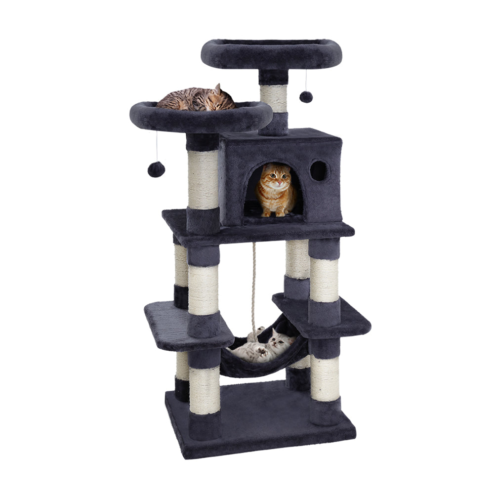 Cat Tree 145cm Tower Scratching Post Scratcher Wood Condo House Large Bed