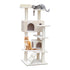 Cat Tree 134cm Tower Scratching Post Scratcher Wood Condo House Bed Beige