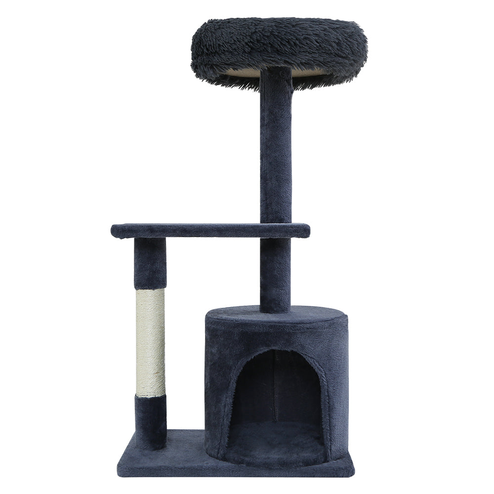 Cat Tree 94cm Scratching Post Tower Scratcher Condo House Wood Trees Grey