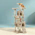 Cat Tree 180cm Tower Scratching Post Scratcher Wood Condo House Toys Beige