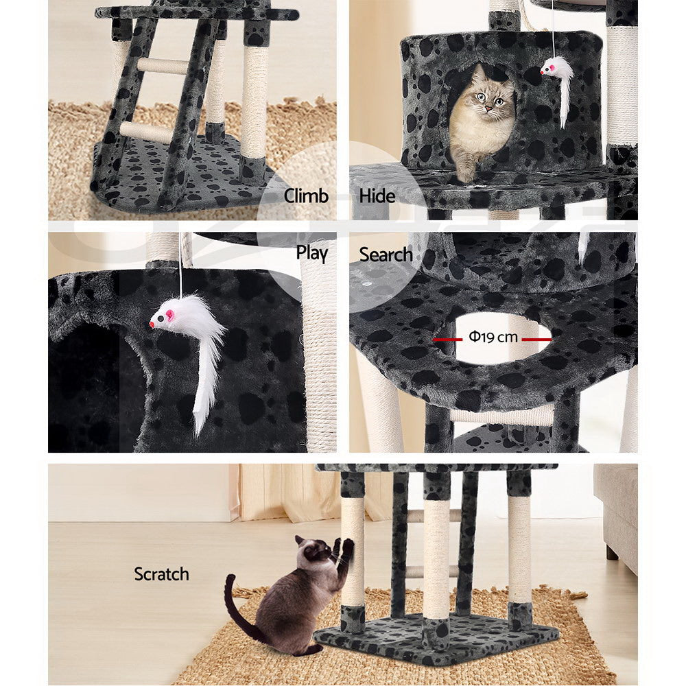 Cat Tree 120cm Tower Scratching Post Scratcher Trees Bed Wood Condo Toys Bed