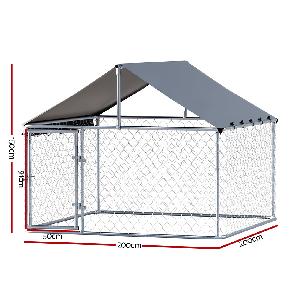 Dog Kennel Large House XL Pet Run Cage Puppy Outdoor Enclosure With Roof