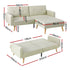 Sofa Bed Ottoman 200CM Beige Faux Linen