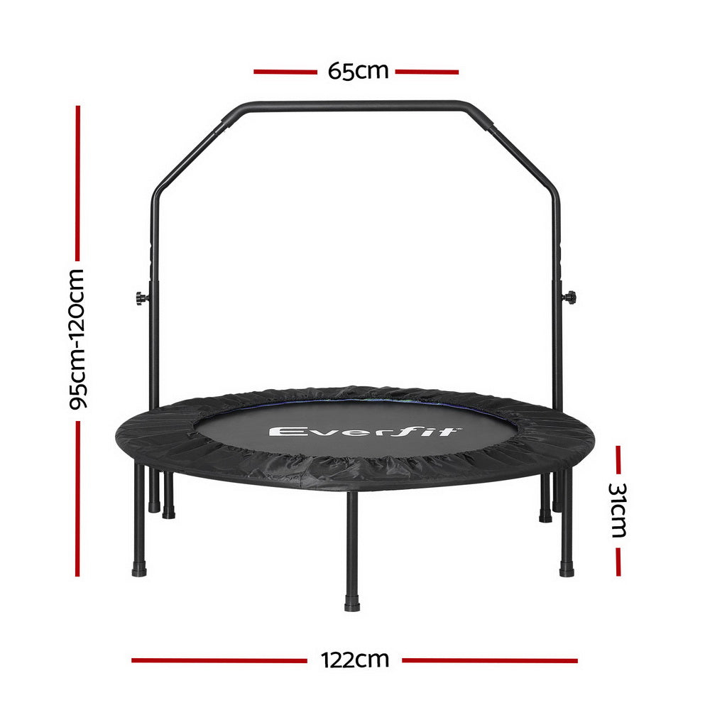 48inch Round Trampoline Kids Exercise Fitness Adjustable Handrail Blue