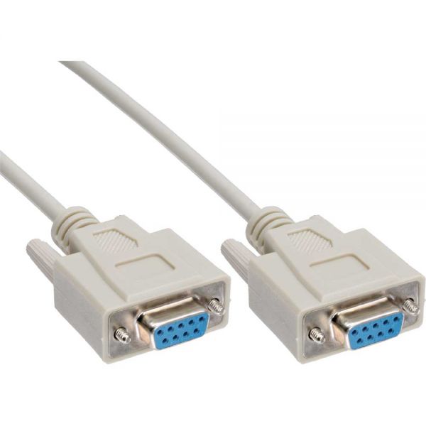 3m Serial RS232 Null Modem Cable - DB9 Female to Female 7C 30AWG-Cu Molded Type Wired crossover for data transfer between 2 DTE devices LS