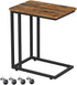 Coffee Table with Steel Frame and Castors Rustic Brown and Black