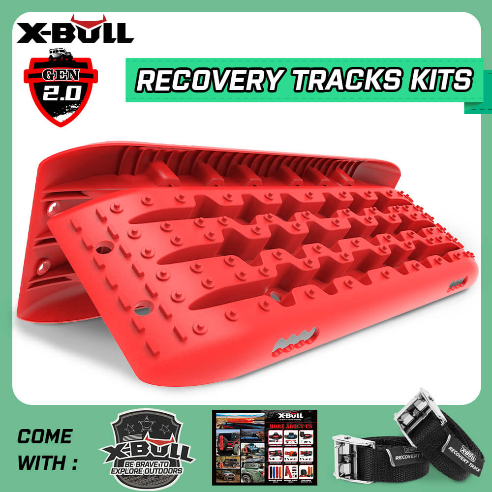 KIT1 Recovery track Board Traction Sand trucks strap mounting 4x4 Sand Snow Car RED