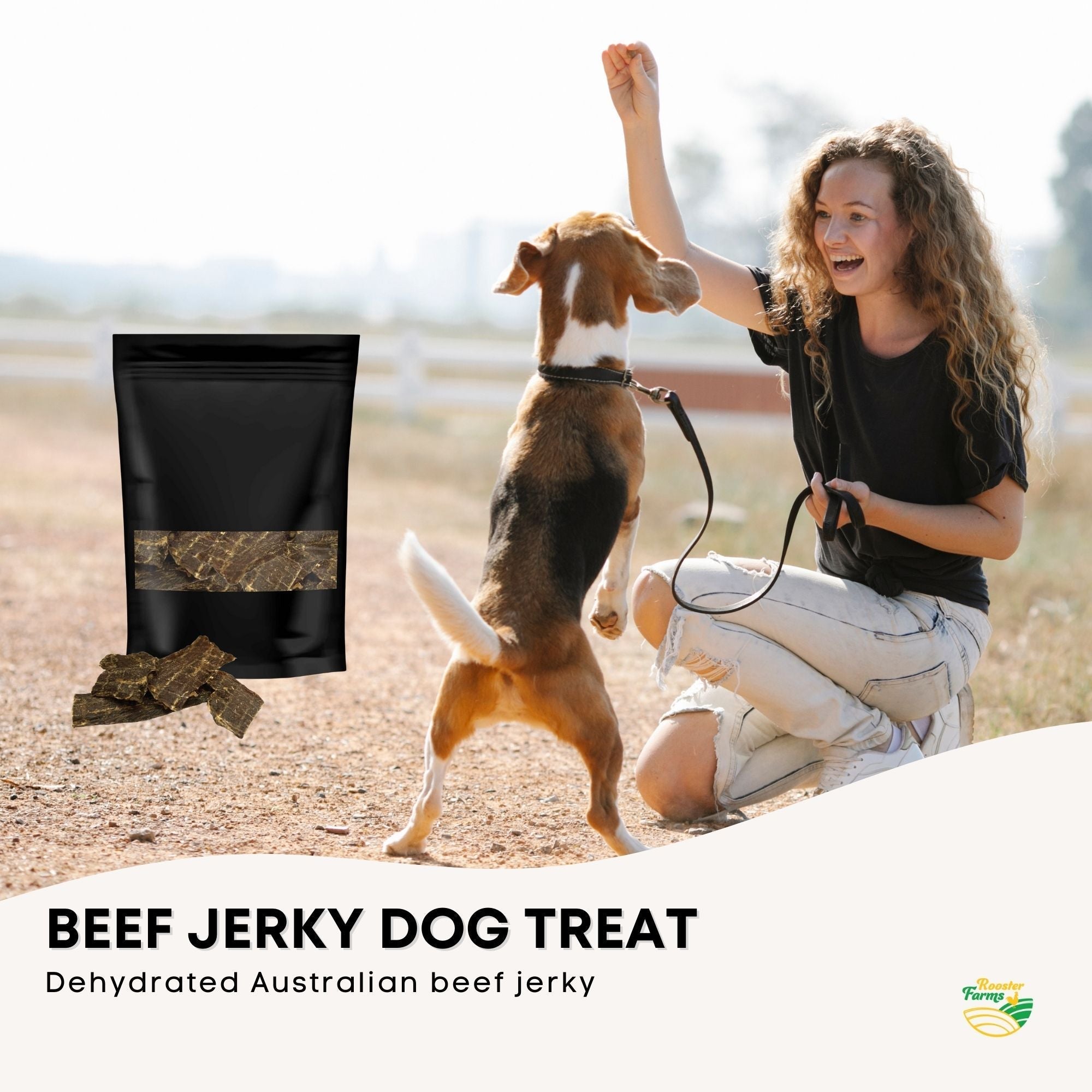 2Kg Dog Treat Beef Jerky - Dehydrated Australian Healthy Puppy Chew