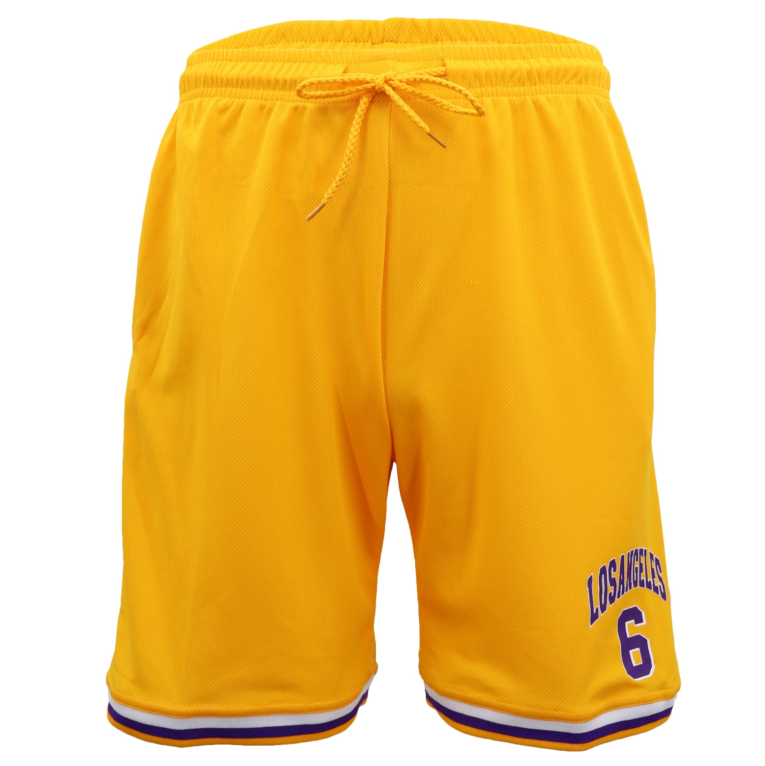 Men's Basketball Sports Shorts Gym Jogging Swim Board Boxing Sweat Casual Pants, Yellow - Los Angeles 6, L