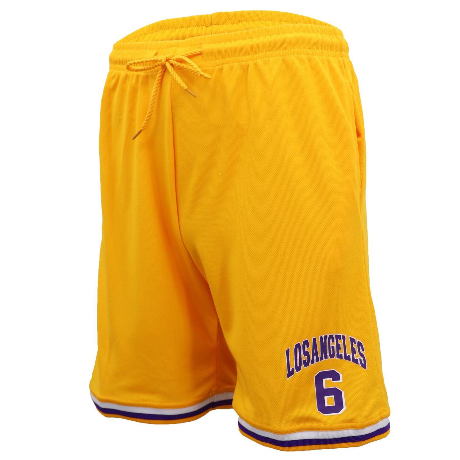 Men's Basketball Sports Shorts Gym Jogging Swim Board Boxing Sweat Casual Pants, Yellow - Los Angeles 6, 2XL
