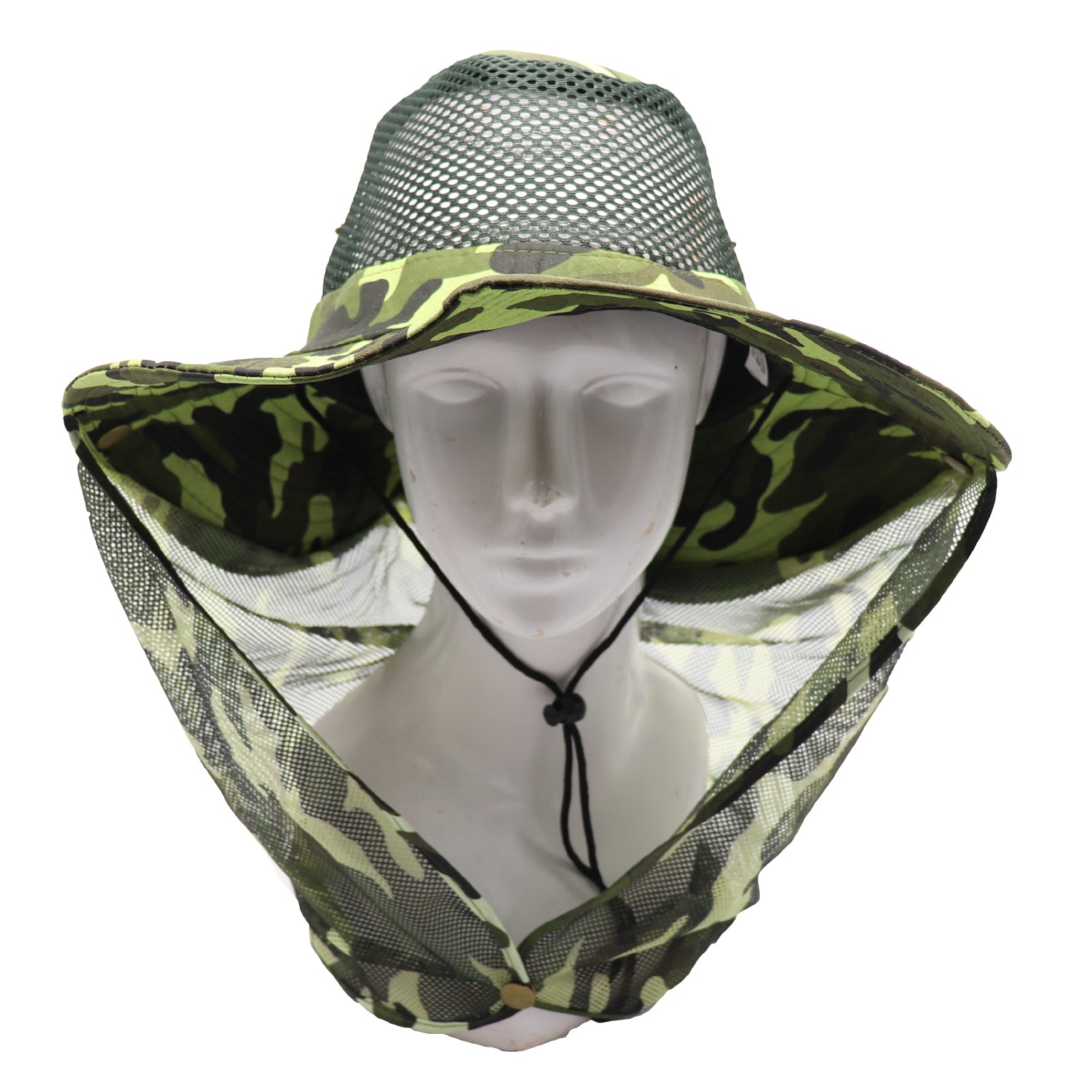 Bucket Flap Boonie Slouch Hat Wide Brim Mesh Crown Neck UV Protect Breathable, Forest Camo