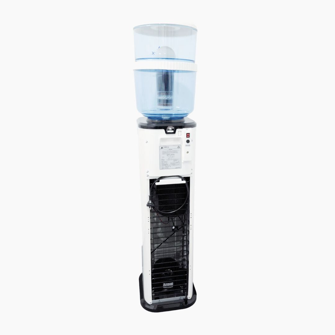 Luxurious Black and White Free Standing Hot and Cold Water Dispenser with Filter Bottle - LG Compressor
