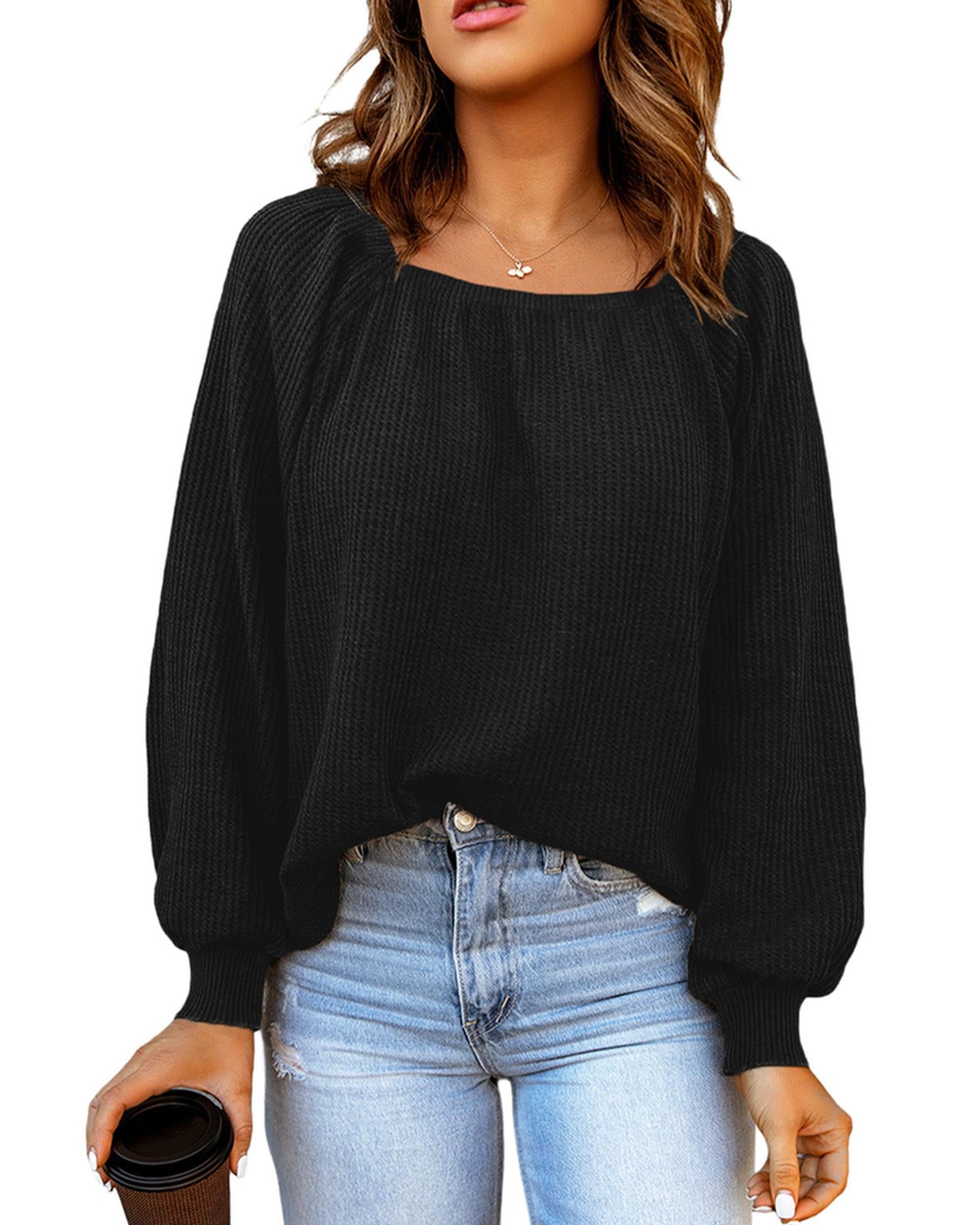 Puff Sleeve Waffle Knit Top - S