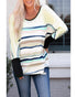 Striped Color Block Long Sleeve Top - S