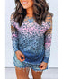 Gradient Leopard Print Pullover Sweatshirt - M