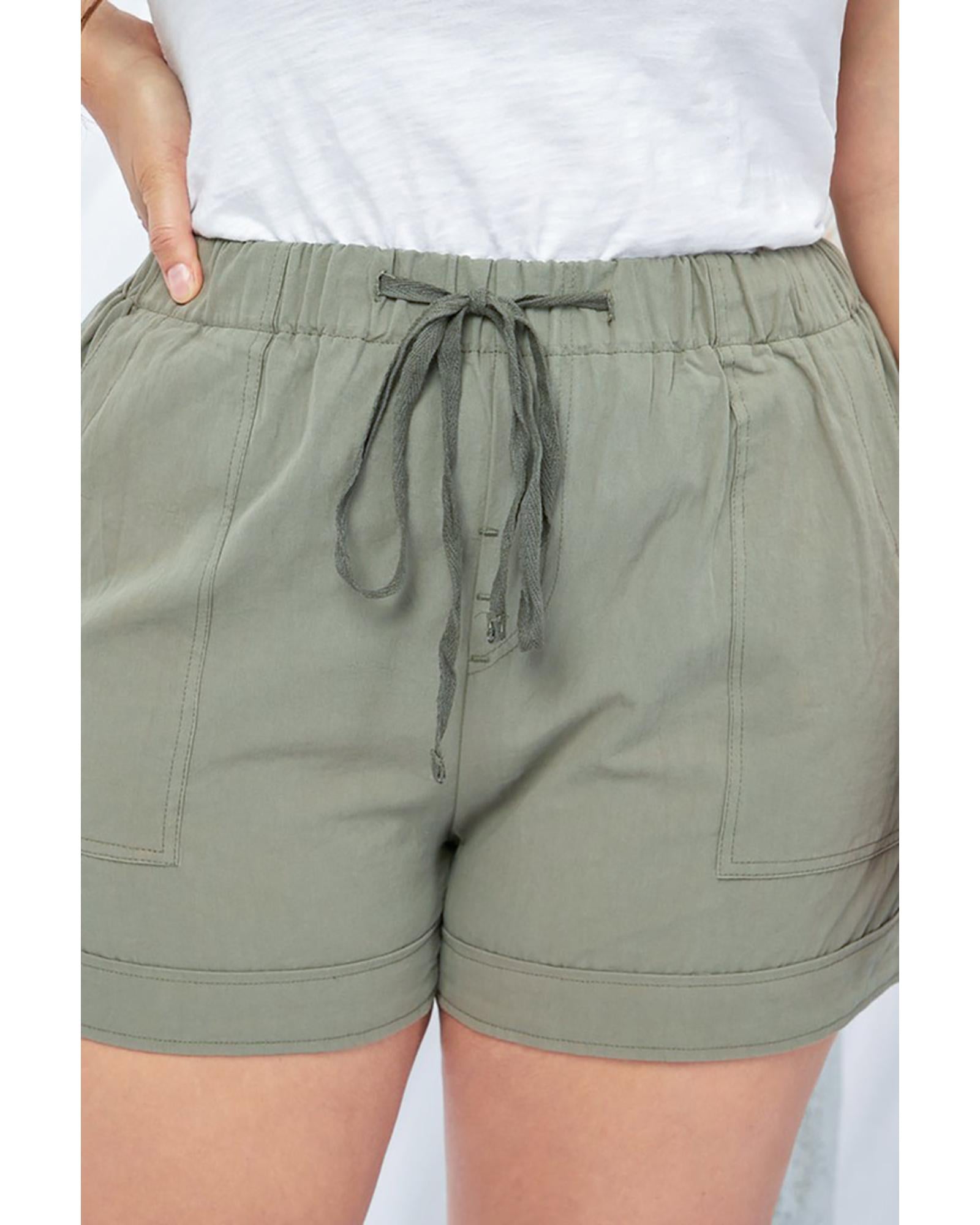 Elastic Waist Drawstring Pocket Shorts - 5X