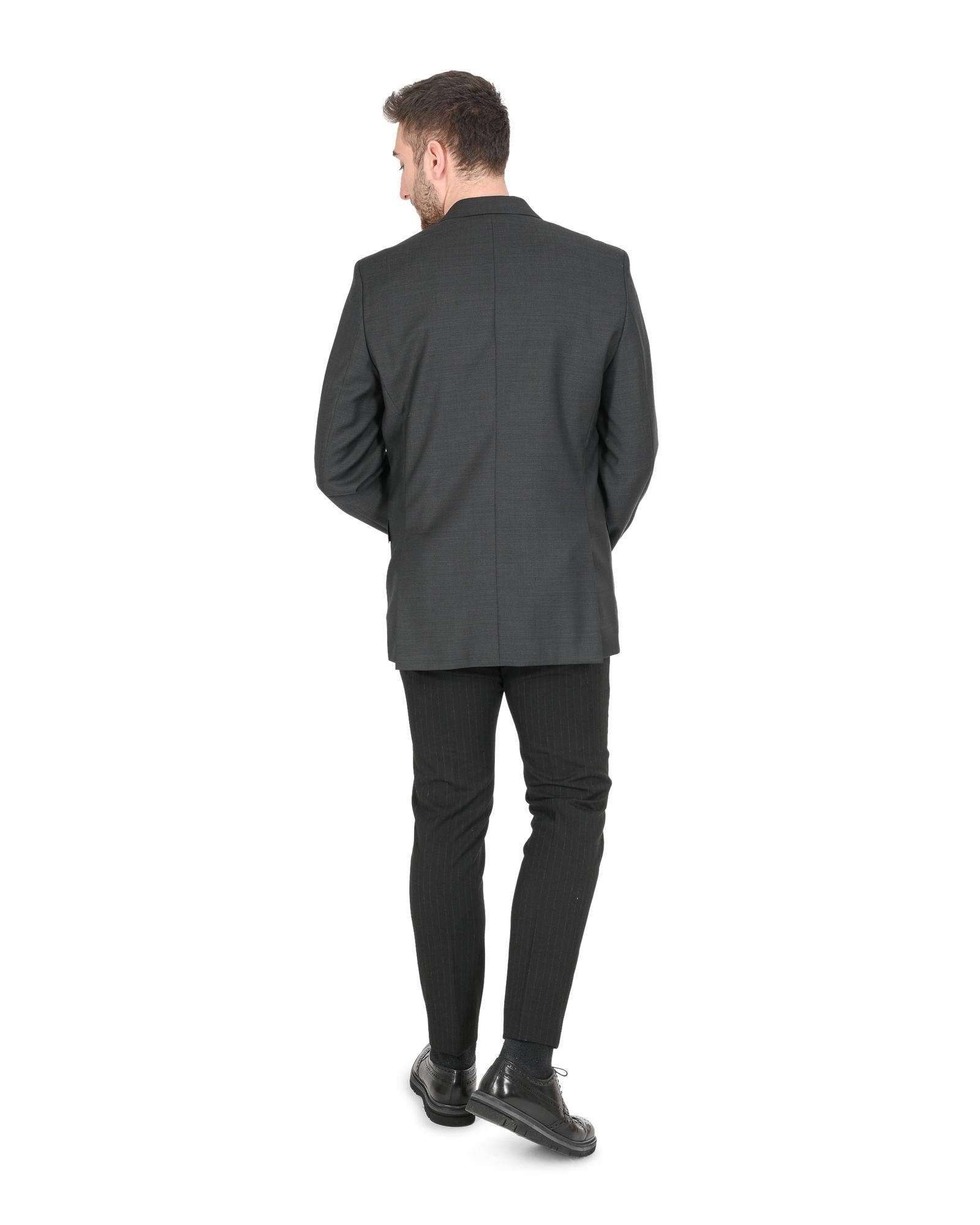 Men's Grey Wool Jacket in Grey - 98 cm