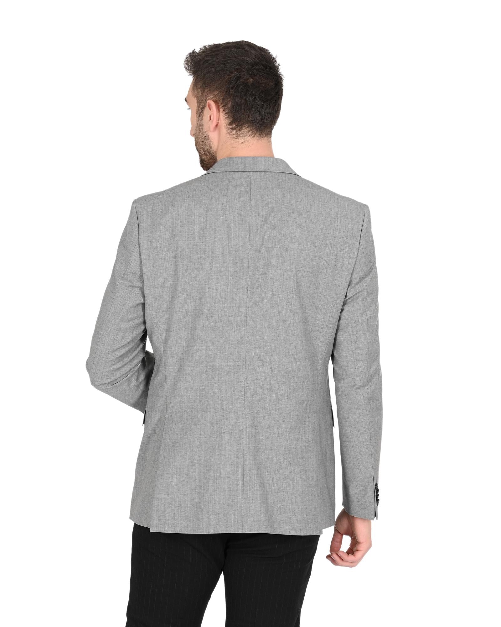 Men's Grey Wool Blend Jacket in Grey - 54 EU