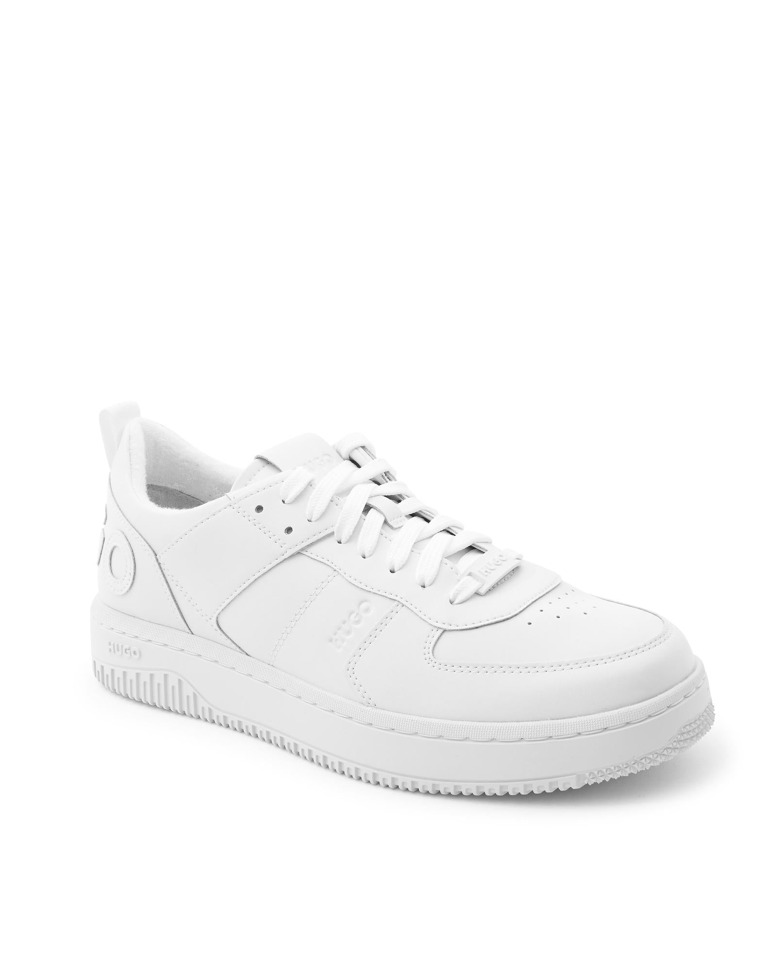 Men's Calfskin Rubber Sole Sneakers in White - 40 EU