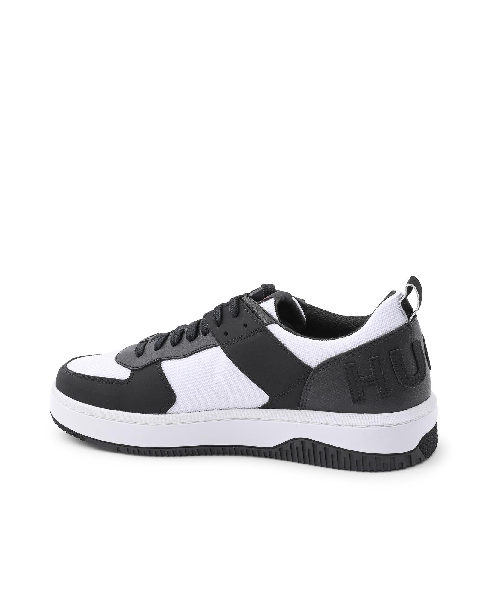 Men's Charcoal Calfskin Sneakers with Rubber Sole in Multicolor - 44 EU