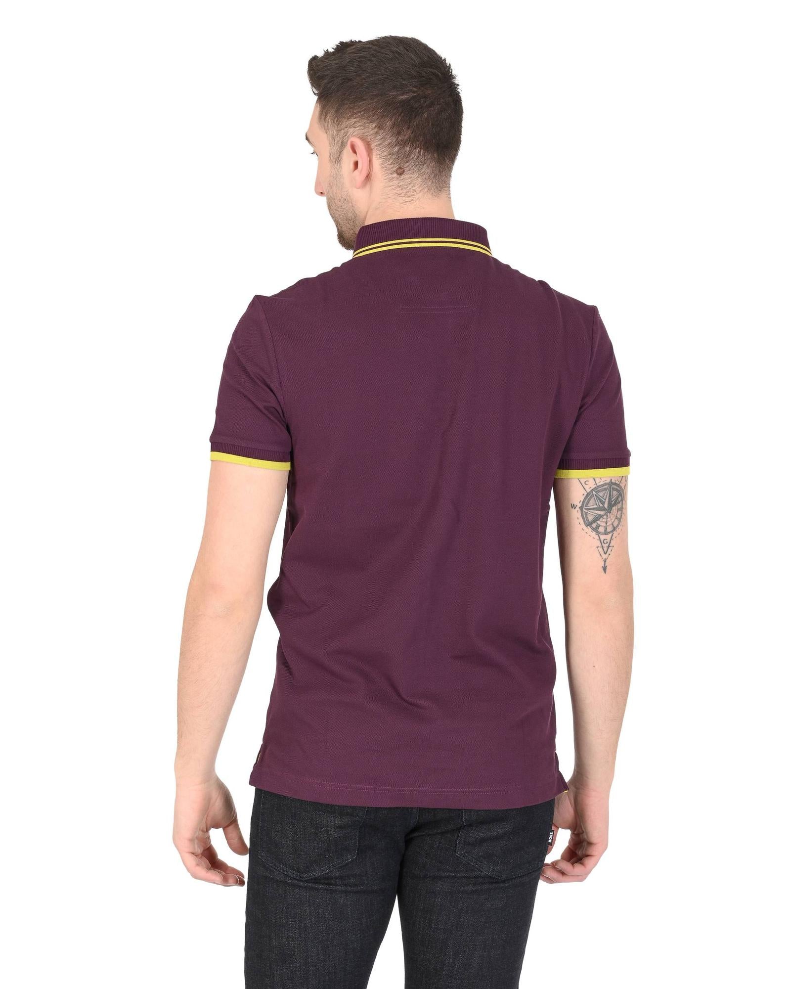 Men's Medium Purple Cotton Blend Polo Shirt in Purple - XL