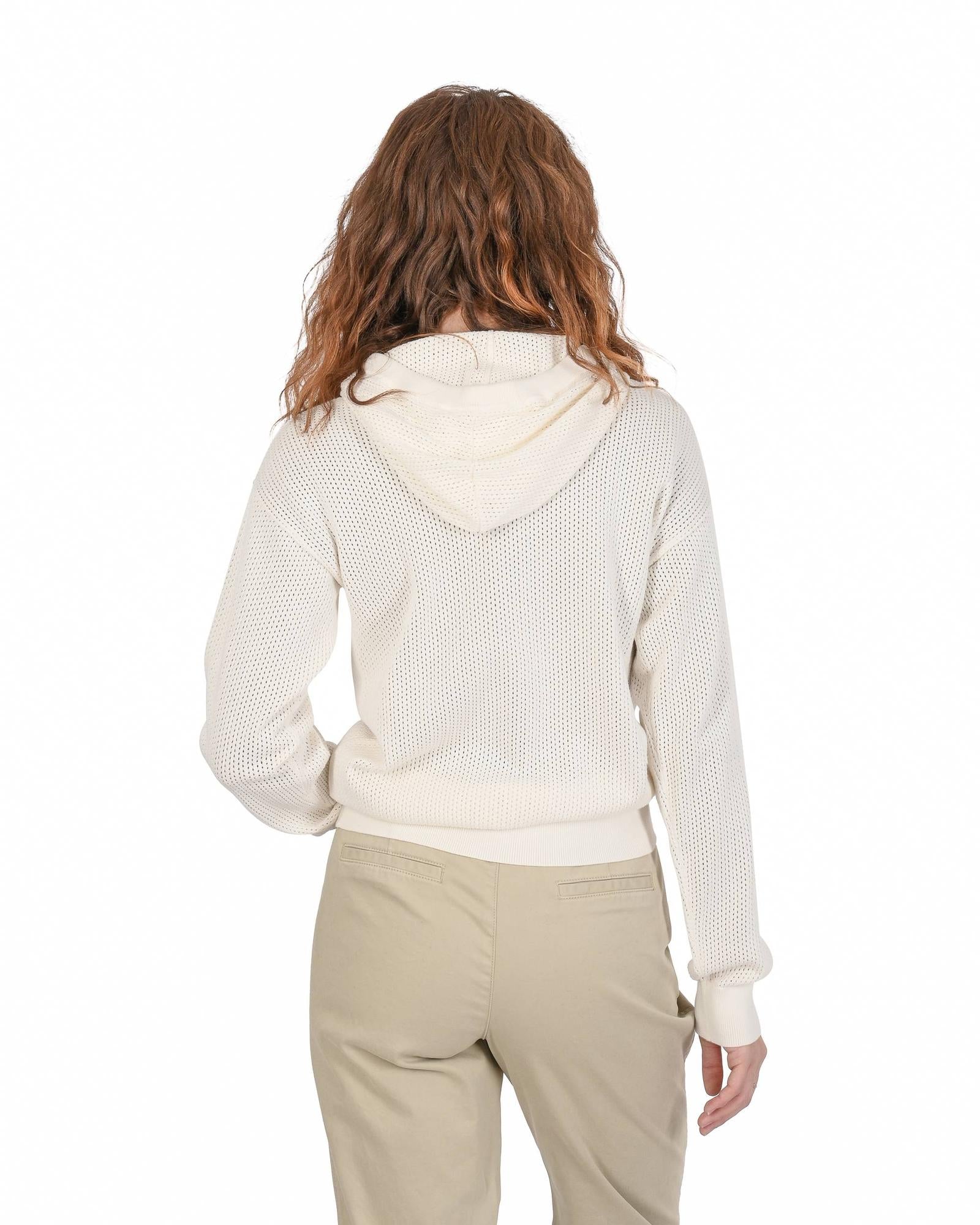 Women's Cotton and Silk Womens Sweater in White - S