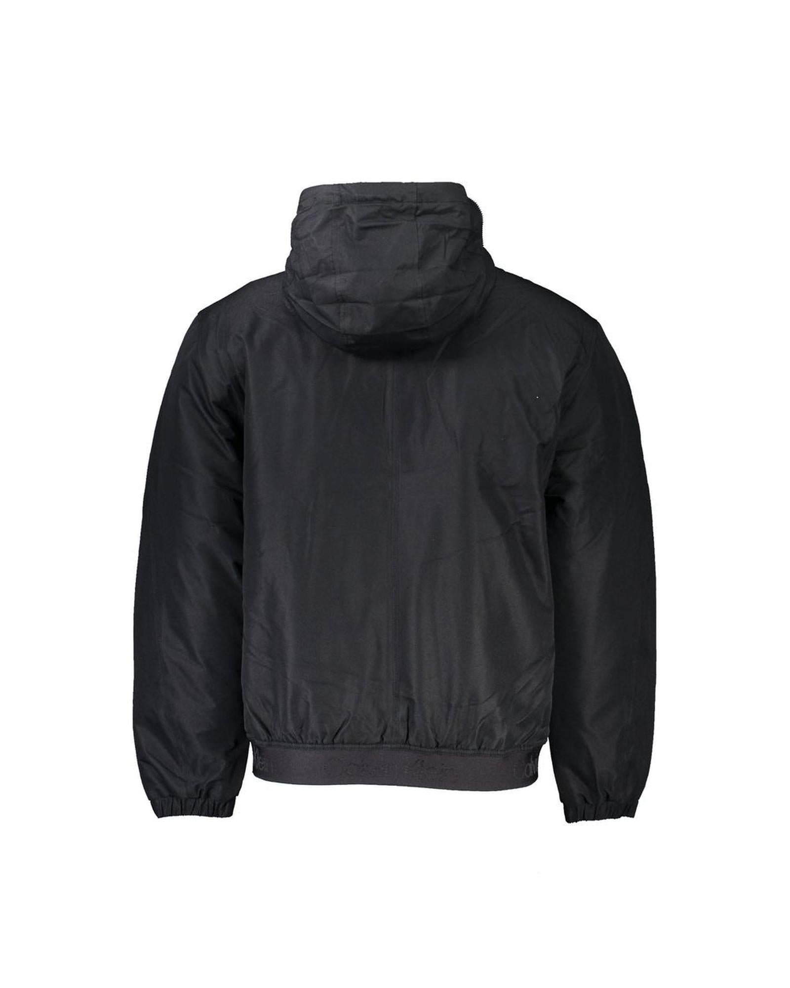Men's Black Polyester Jacket - M