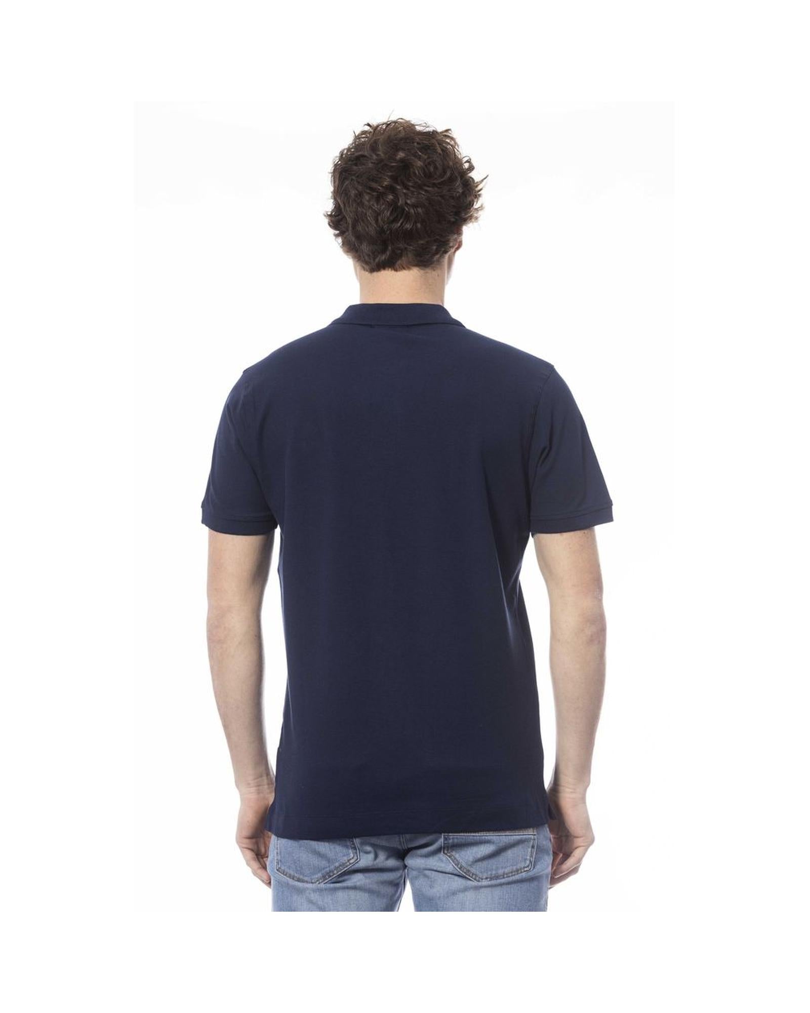 Men's Blue Cotton Polo Shirt - M