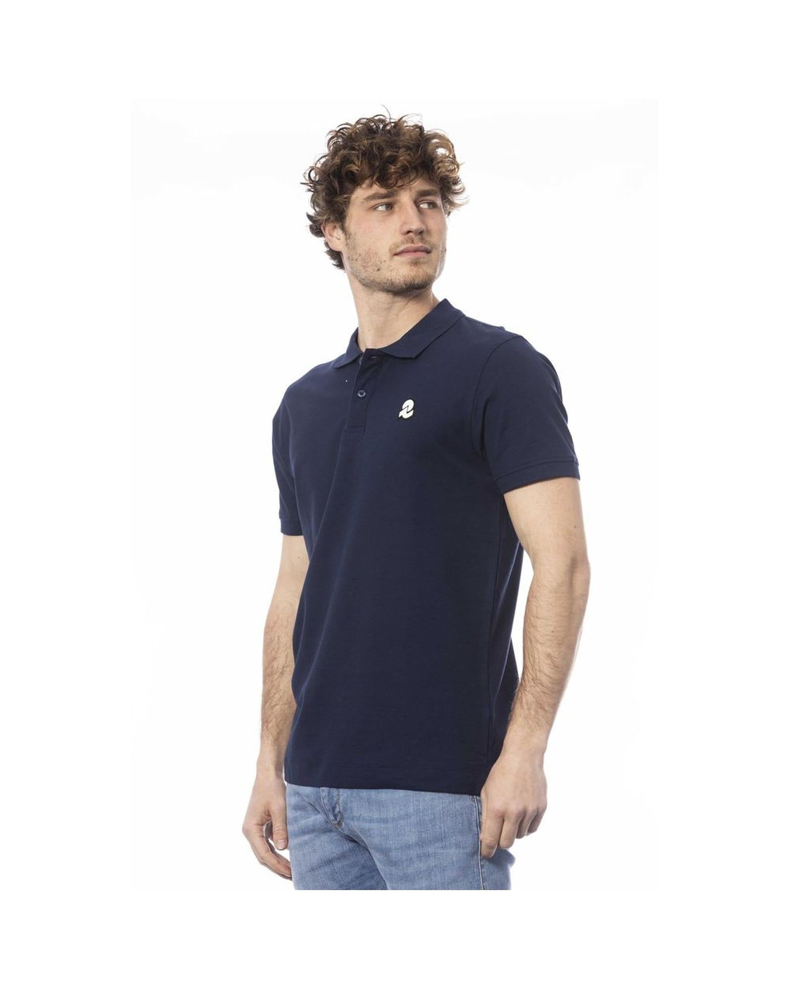 Men's Blue Cotton Polo Shirt - 2XL