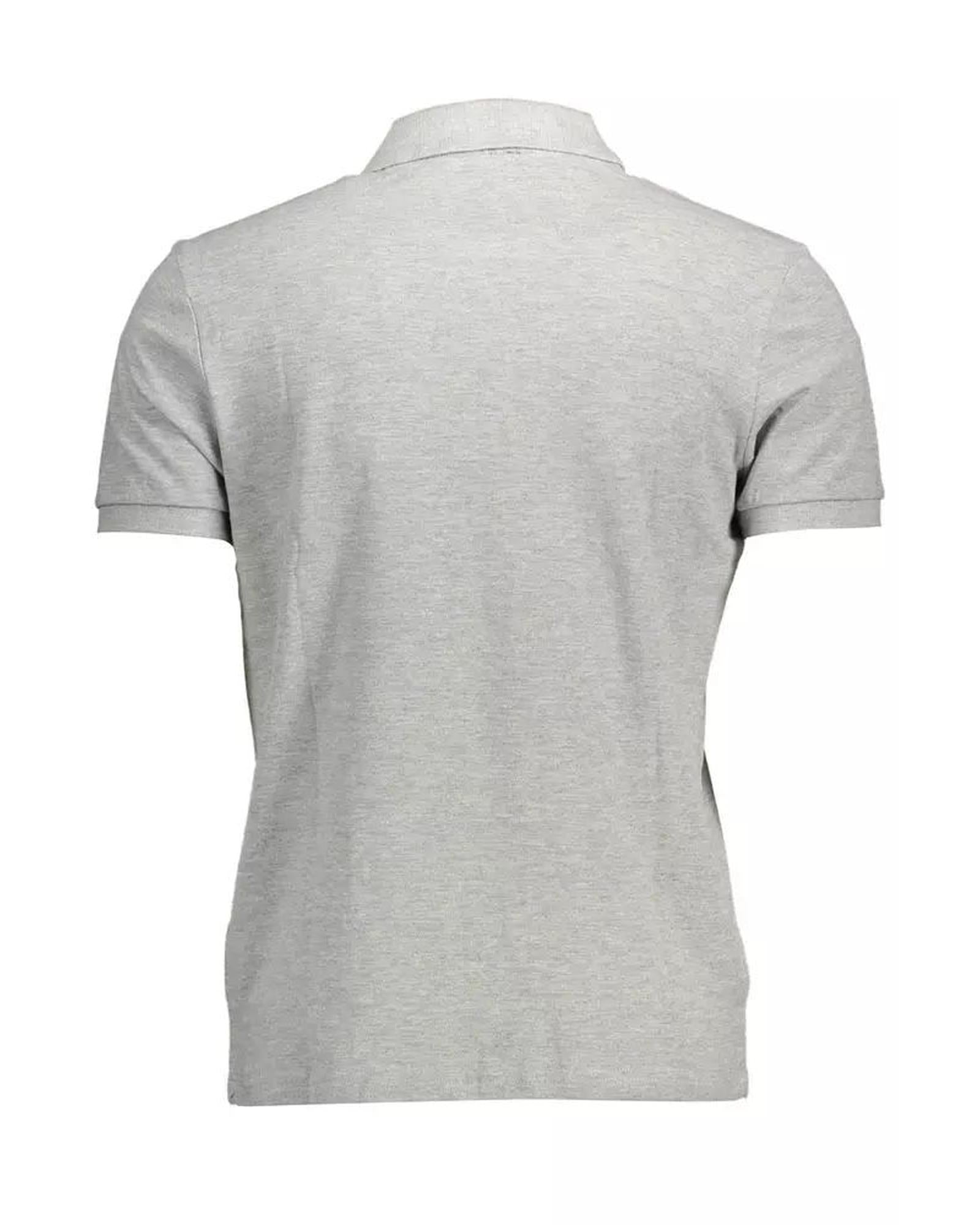 Men's Gray Cotton Polo Shirt - L