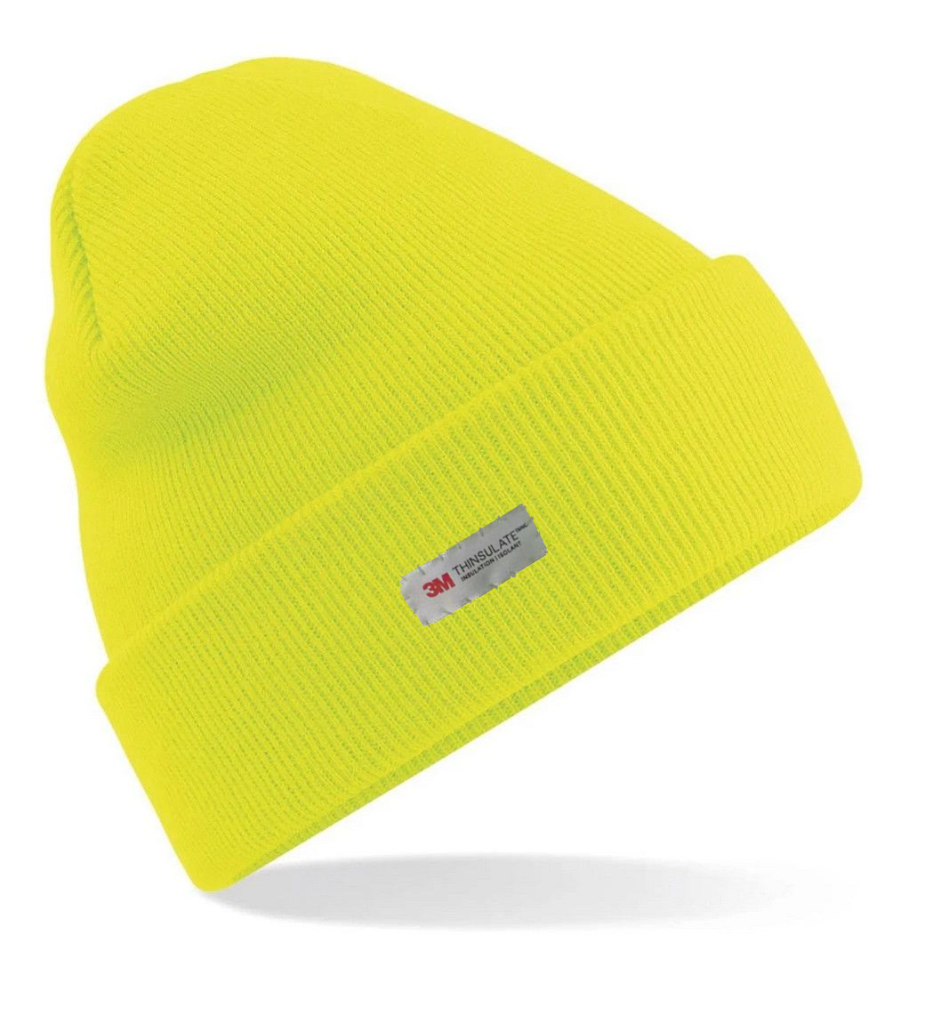 Pull On Beanie Hat Thermal Work High Visibility - Neon Yellow