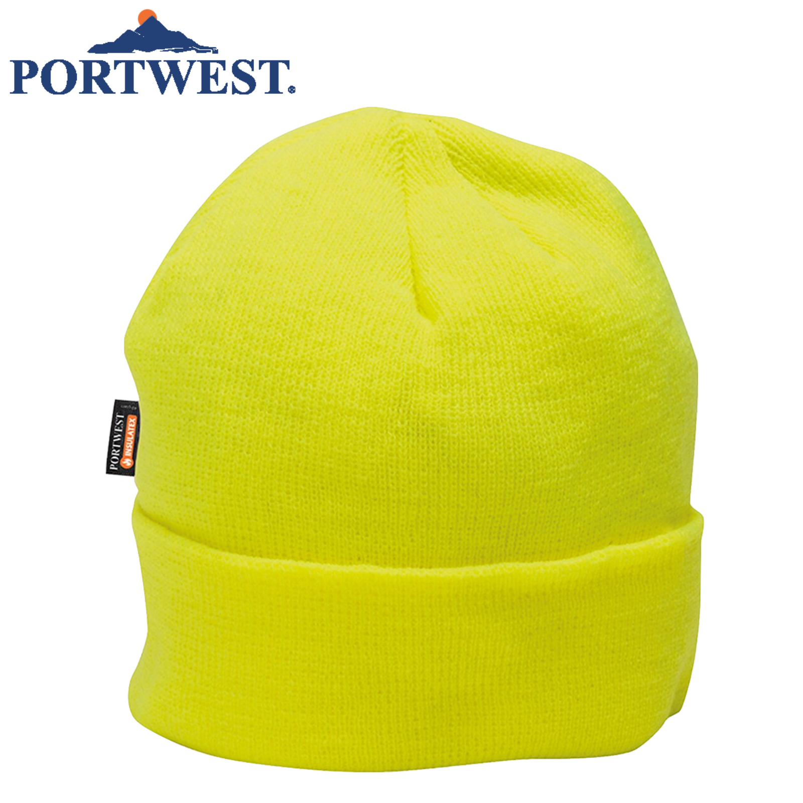 InsulaTex Hi Vis Beanie Fleece Thermal Insulated Workwear Hat - Yellow