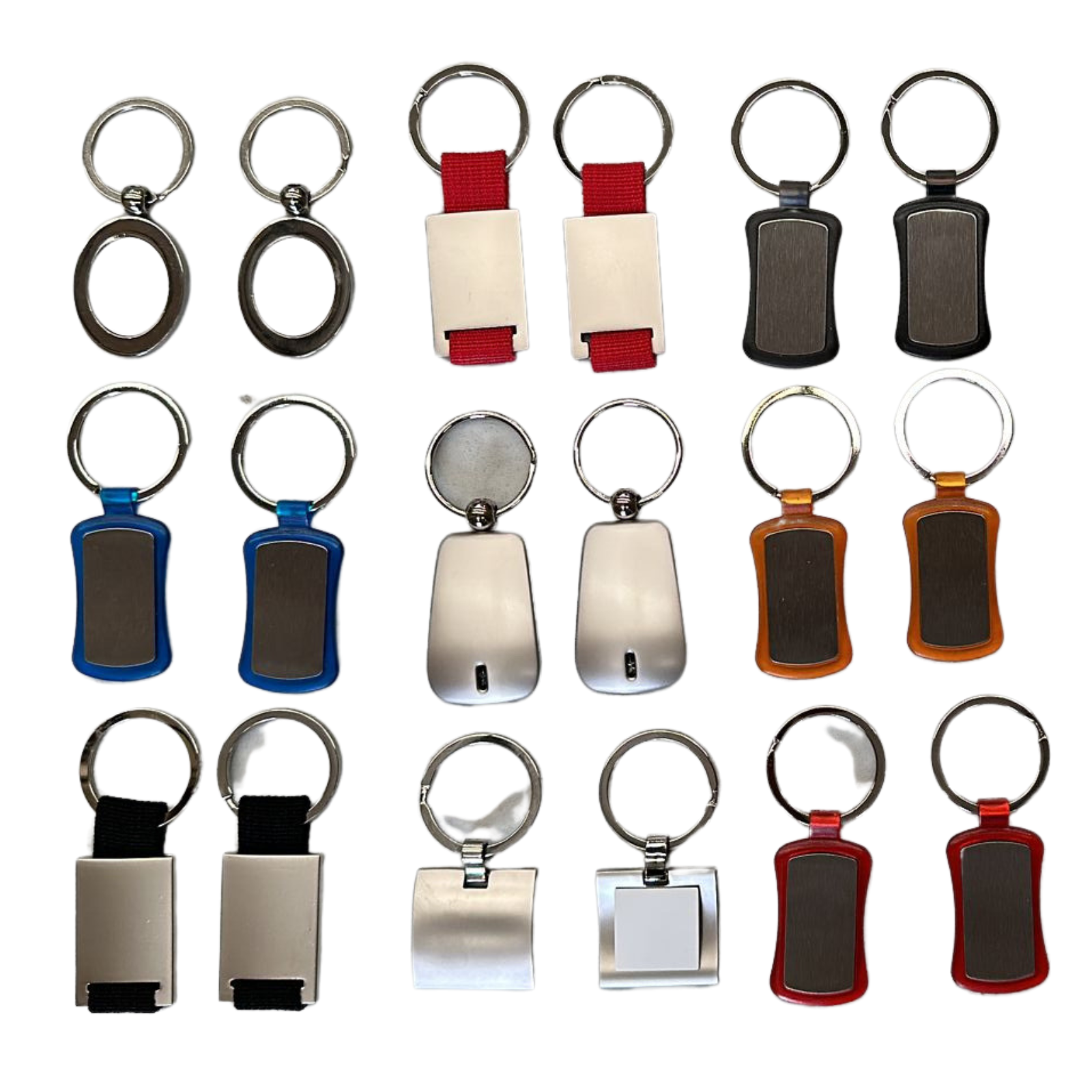 100x High Quality Key Rings Tag Keyring Bag Badge - Assorted Colours & Styles - Bulk