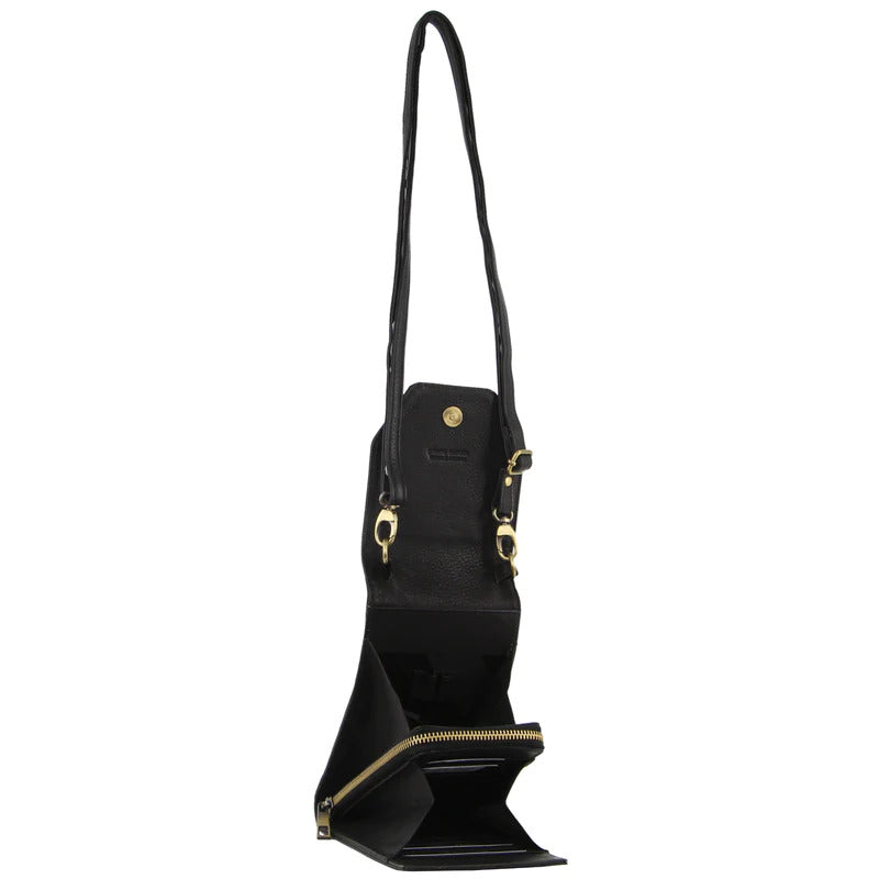 Ladies Leather Cross Body Bag/Wallet Bag/Clutch Wallet - Indigo