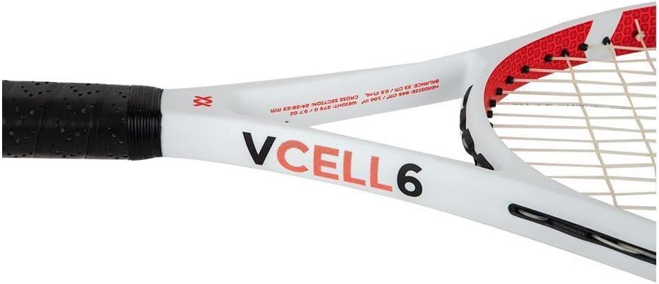 V-CELL 6 Tennis Racquet - Fully Strung Racket & Free Dampener - 4 1/4