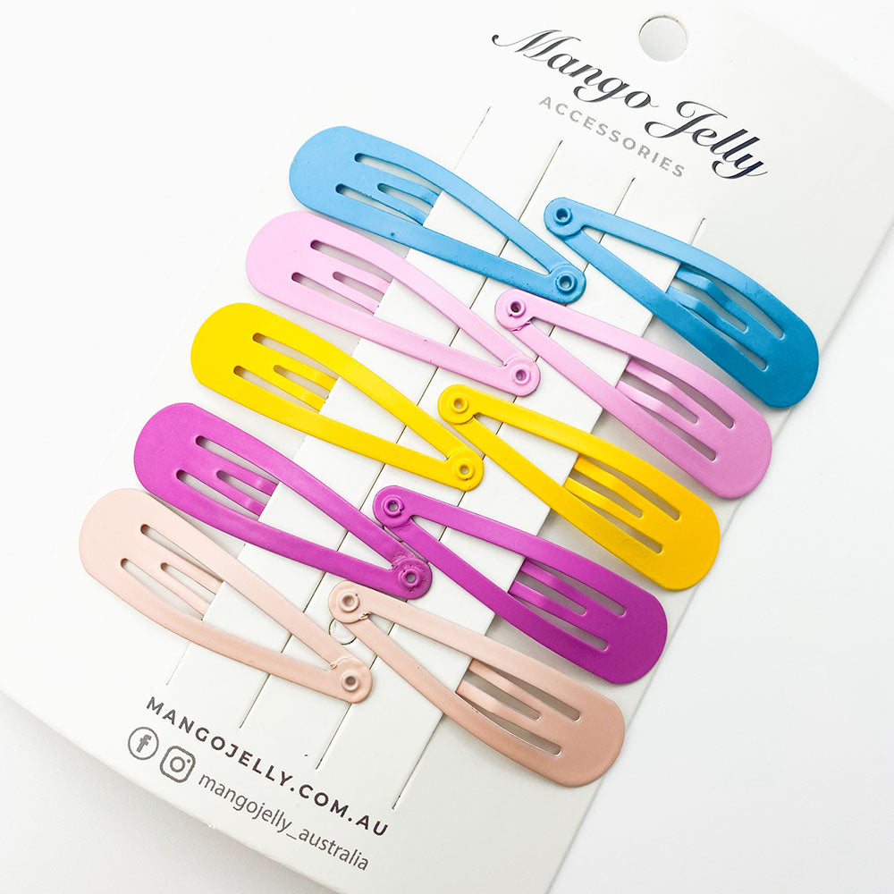 Everyday Snap Hair Clips (5cm) - Pop - Six Pack