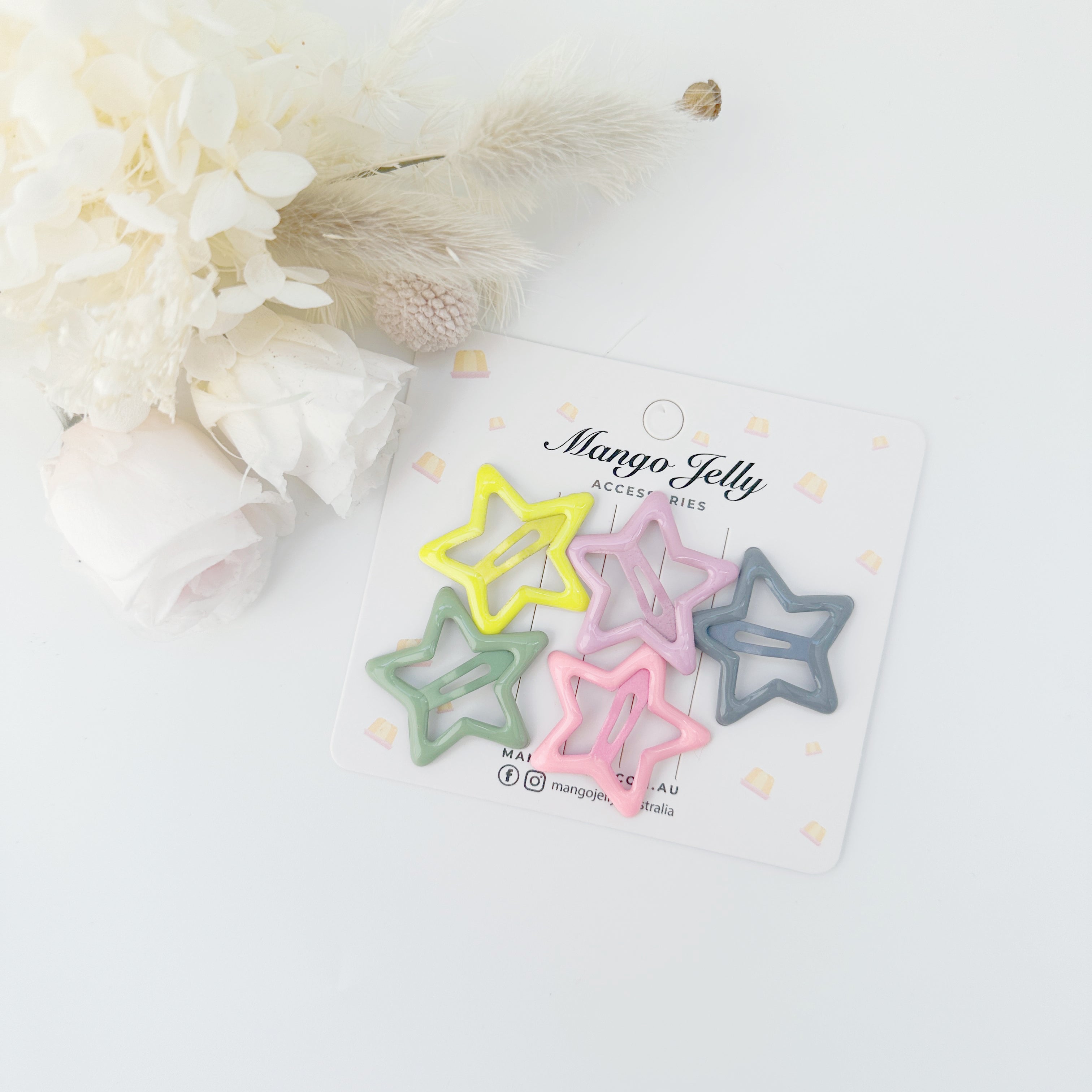Butter Cream Hair Clips Collection - Candy Stars - One Pack