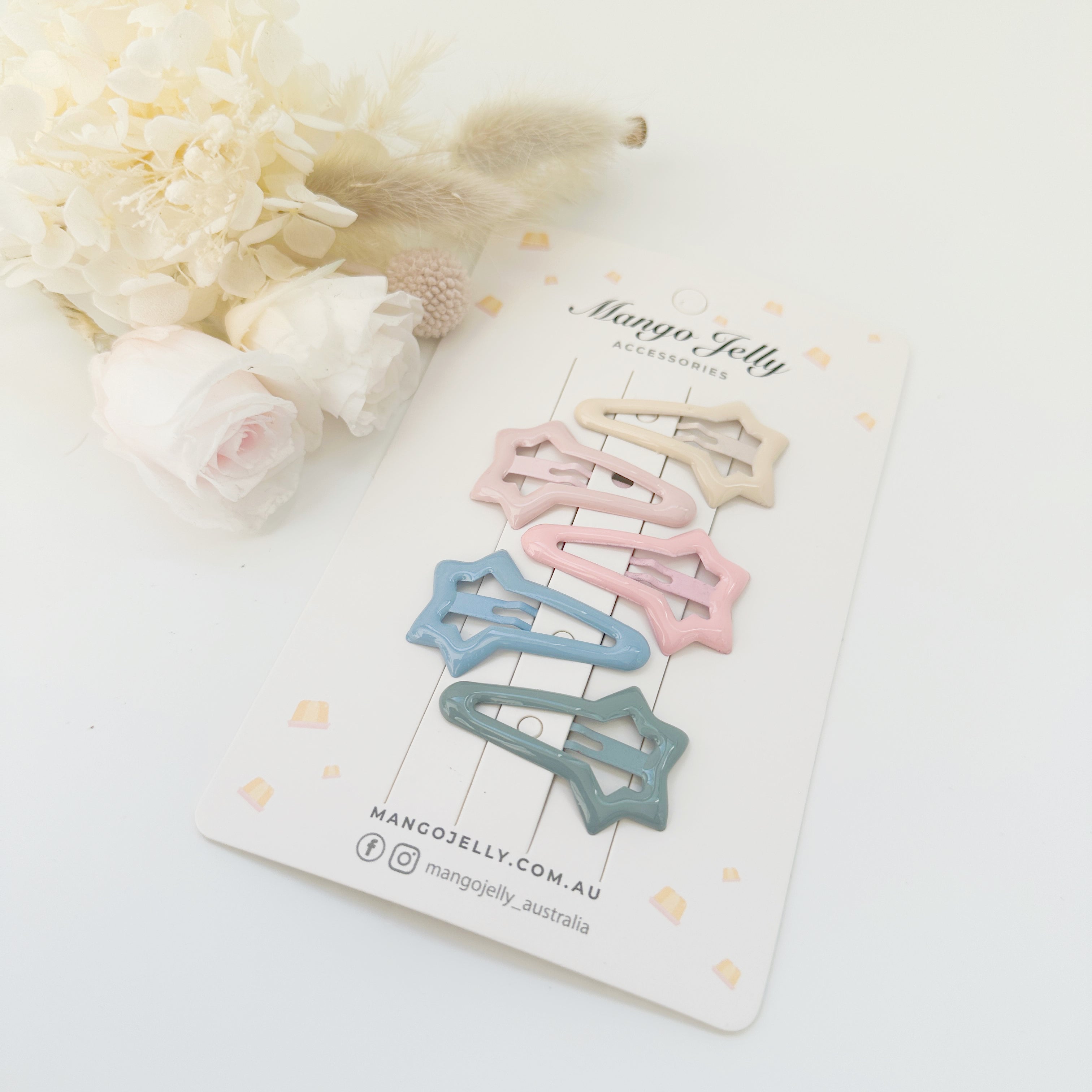 Butter Cream Hair Clips Collection - Ice cream Shooting Stars - Twin Pack