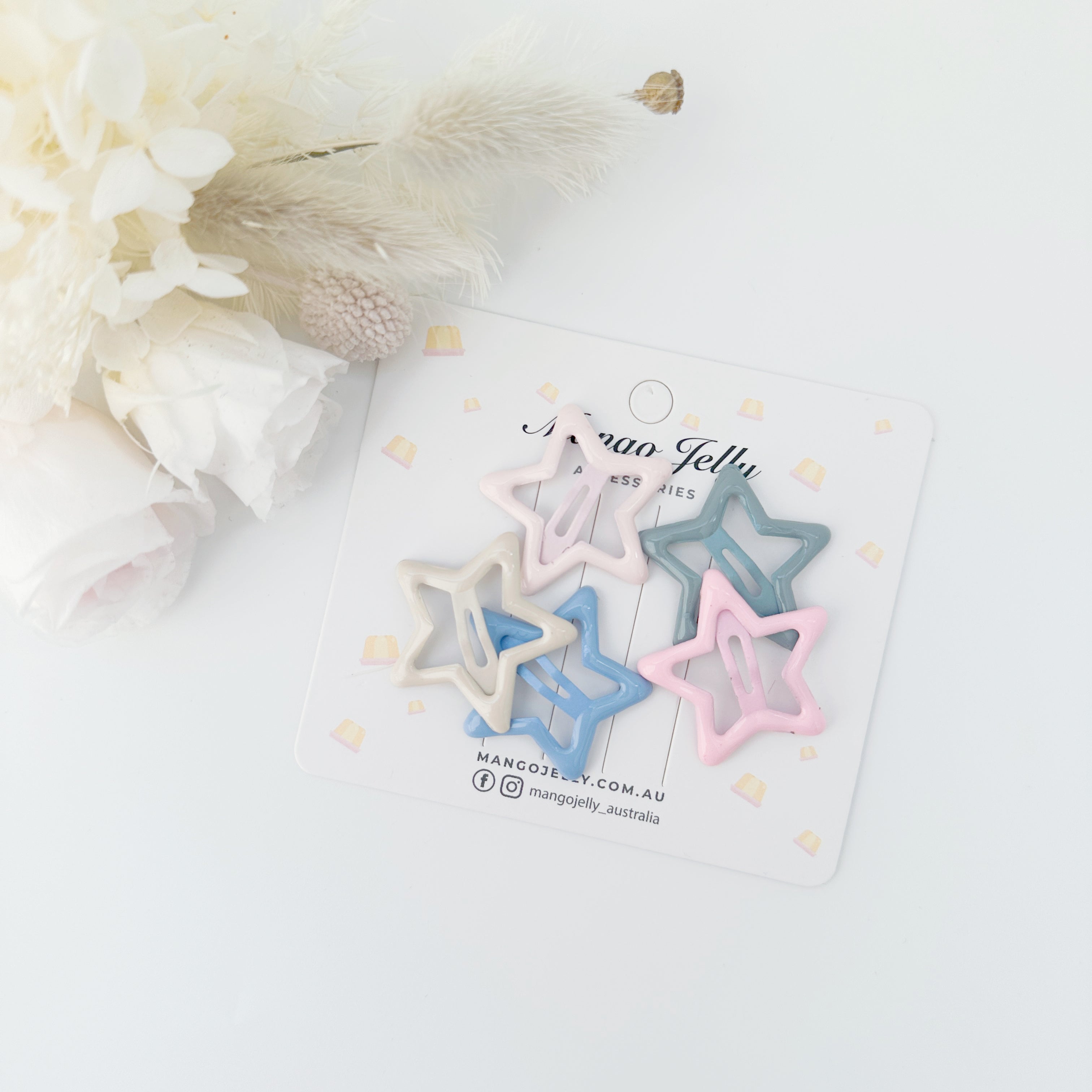 Butter Cream Hair Clips Collection - Ice cream Stars - One Pack