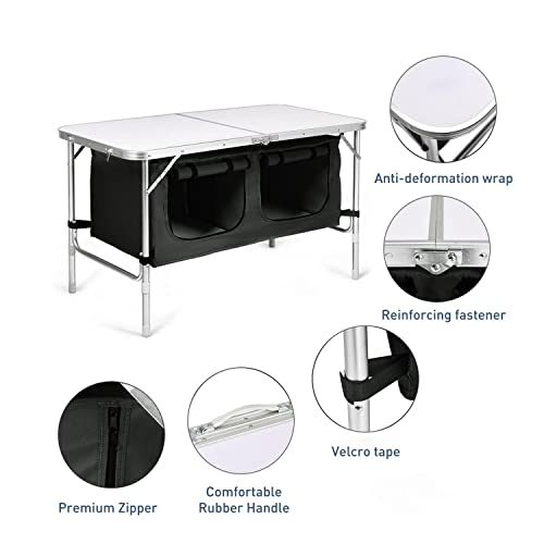 Camping Table 120cm Silver With Black Storage Bag