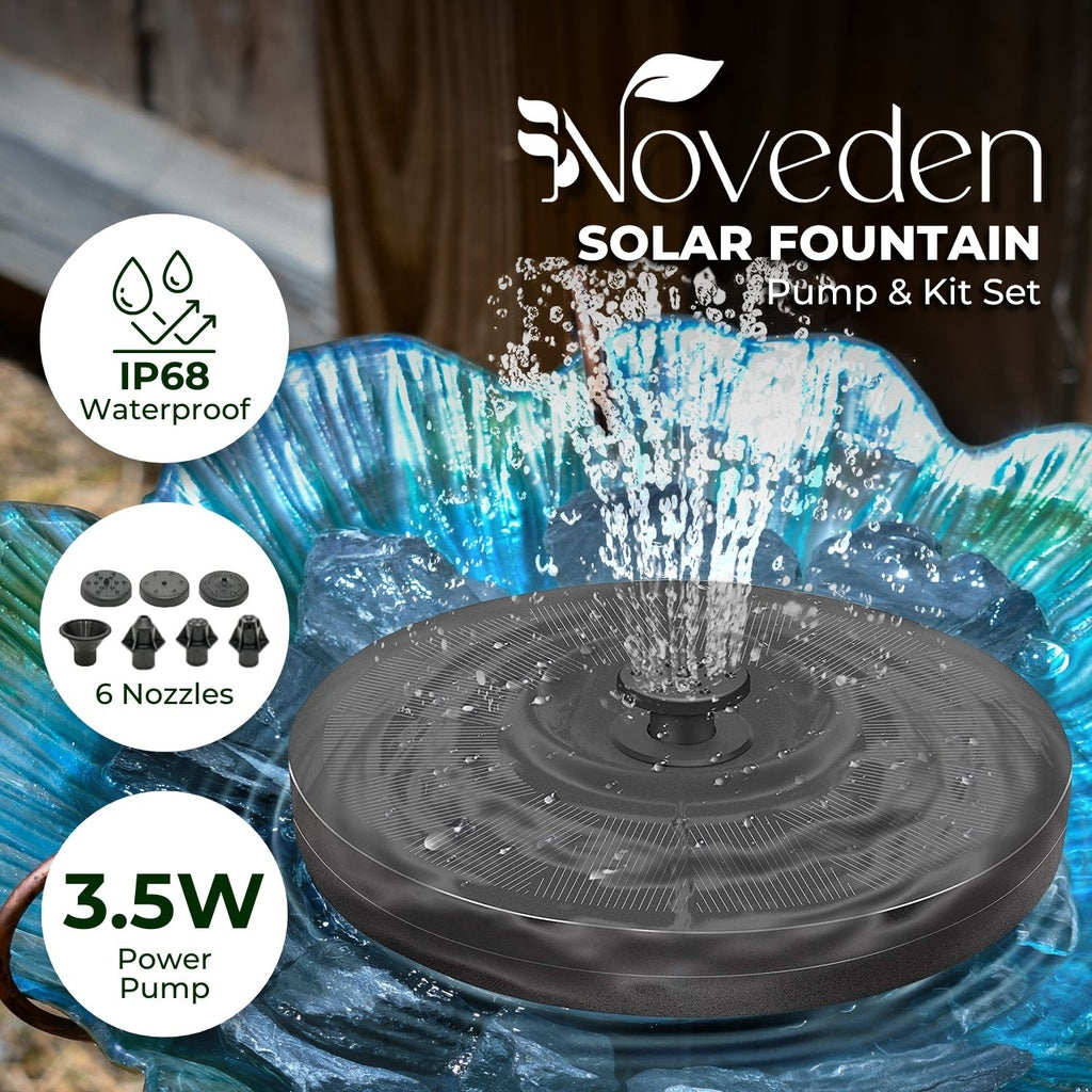 3.5W Solar Fountain Water Pump for Bird Bath (Black)
