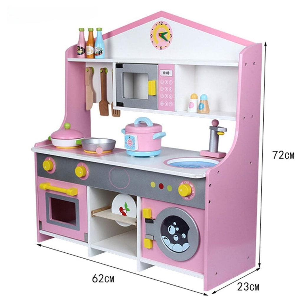 Wooden Kitchen Playset for Kids (Japanese Style Kitchen Set, Violet) EK-KP-104-MS
