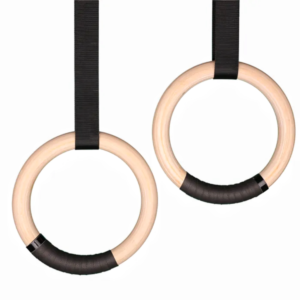 Wooden Gymnastic Rings 32mm for Gym Exercise Fitness (Wooden)
