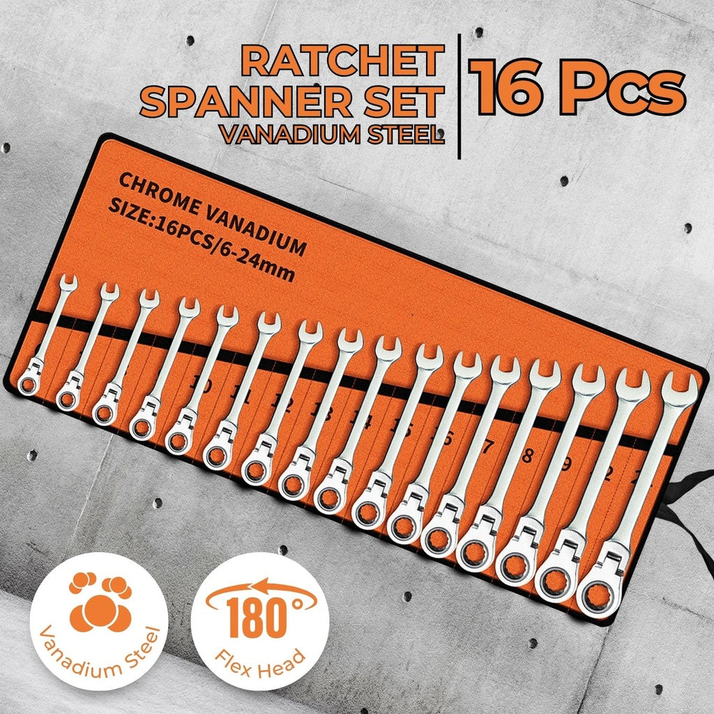 6-24mm Ratchet Spanner Set (16pcs)