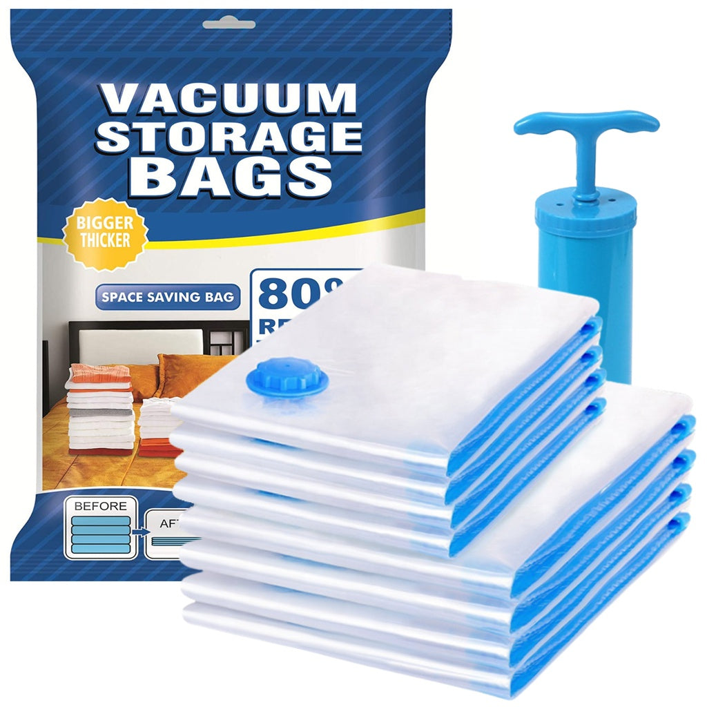 Vacuum Storage Bag Pack of 8 (4x Jumbo, 4x Large)