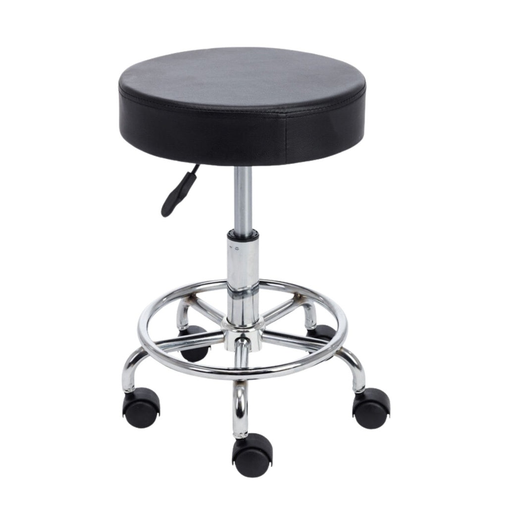 Round Salon Stool with Adjustable Height (Black) EK-SS-100-YB