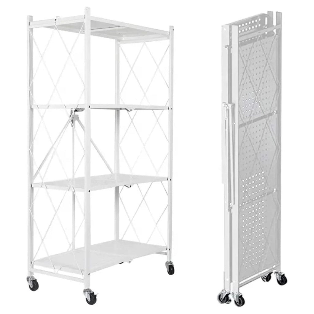 Foldable Storage Shelf 4 Tier (White)