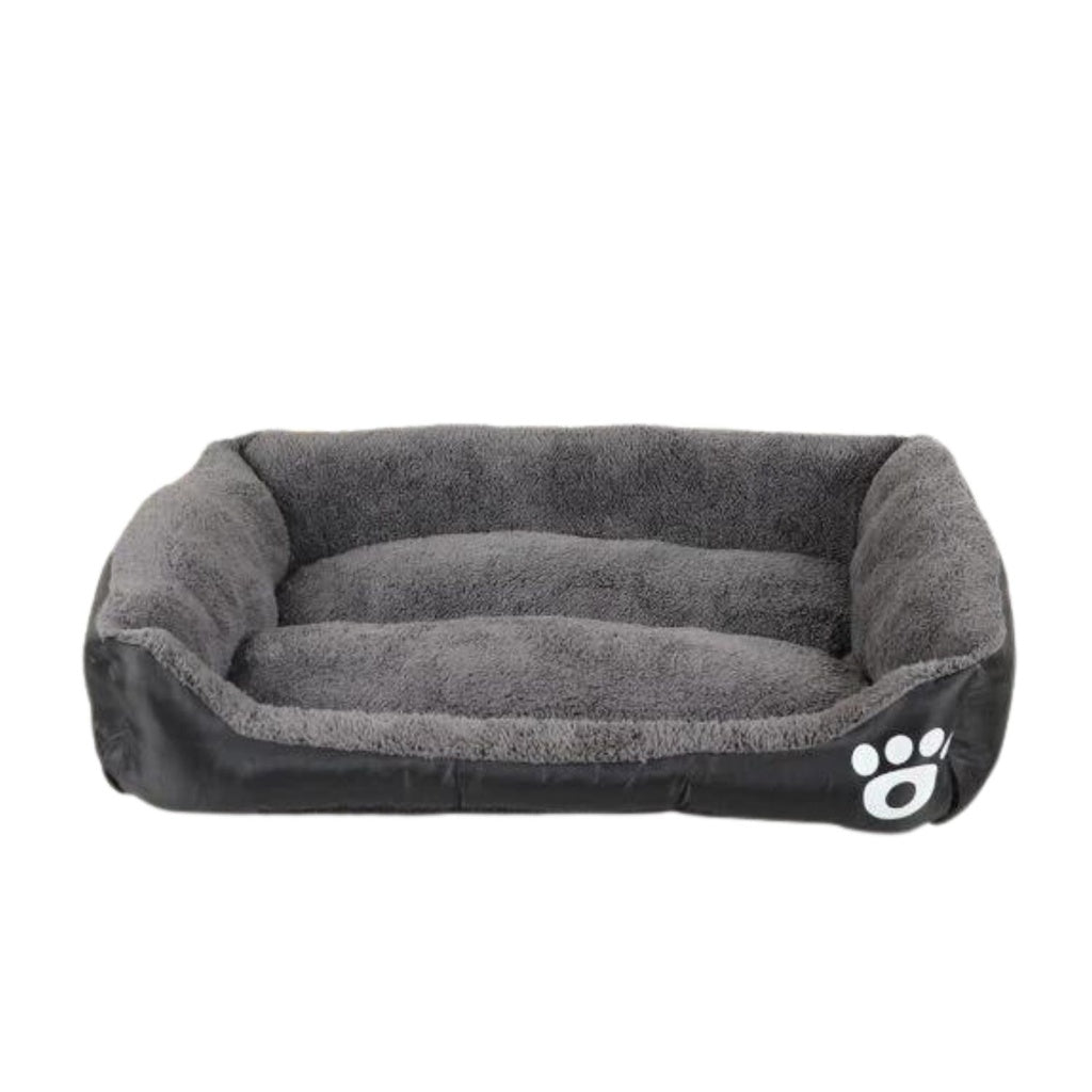 Pet Bed Square XL Size Comfy Washable Black and Dark Grey